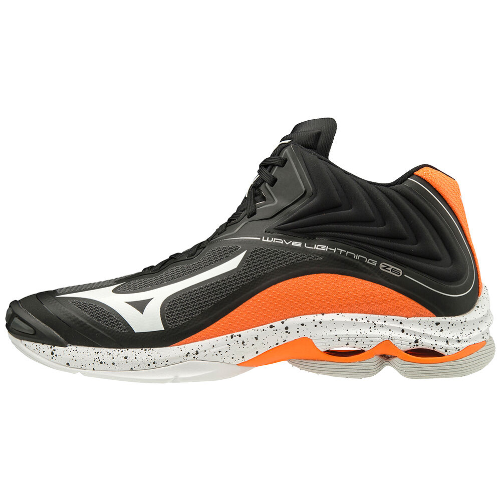 Tenis Para Voleibol Mizuno Wave Lightning Z6 Mid Para Hombre Negros/Blancos/Naranjas 8472051-GC